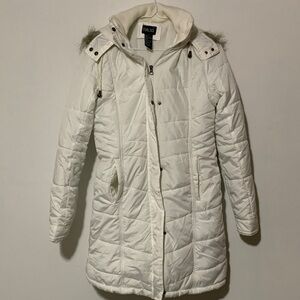 TAXI Puffer Jacket with Faux Fur Hood
